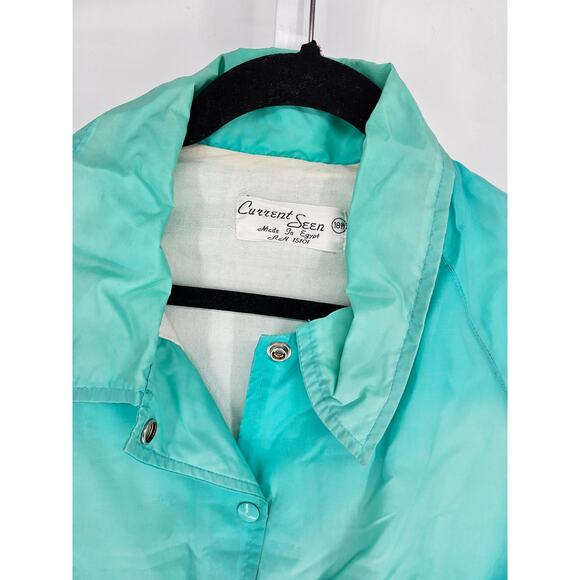 Current Seen Blue Long Sleeve Vintage Windbreaker Jacket Size 18W - Picture 3 of 4